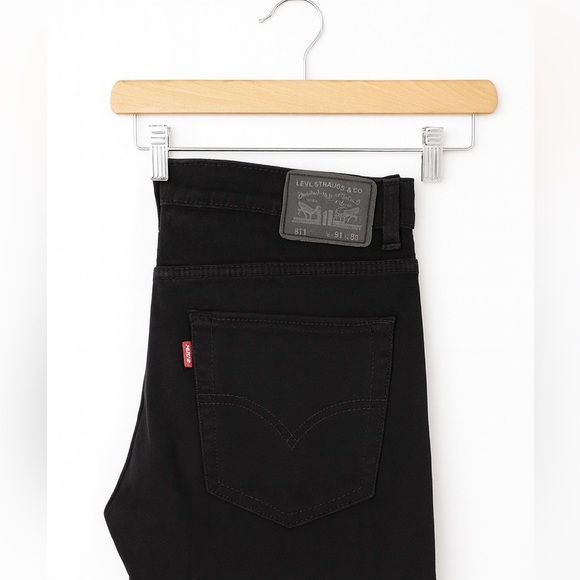 Levi’s 511 Boys Slim Fit Black Jeans Sz. 16 Regular Classic Denim Back To School - Picture 2 of 2